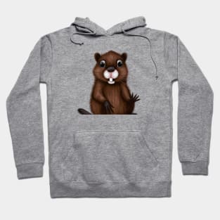 Cute Beaver Drawing Hoodie